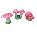 Enfeite de Jardim - Kit com 3 Cogumelos em Cerâmica