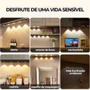 Luminária LED para Armário Sensor de Movimento USB Recarregável Magnética 3 Cores