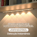Luminária LED para Armário Sensor de Movimento USB Recarregável Magnética 3 Cores
